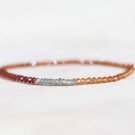 Hessonite Garnet & Labradorite Round & Rondelle 2-3mm Faceted beads stacking bracelet | STK-3617