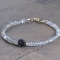 Labradorite & Black Tourmaline Rondelle & Fancy 3-5mm Faceted beads stacking bracelet | STK-4071