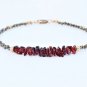 Garnet & Pyrite Rondelle & Nugget Chips 2-5mm Faceted & Smooth beads stacking bracelet | STK-3163