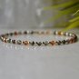 Garnet, Pyrite, Smoky Quartz & Gold Hematite Round 3mm Faceted beads stacking bracelet | STK-3212