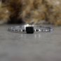 Black Tourmaline, Iolite, Sapphire & Hematite Tumble 6x8mm Rough beads stacking bracelet | STK-1496