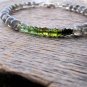 Green Tourmaline & Labradorite Rondelle 3-4.5mm Faceted & Smooth beads stacking bracelet | STK-3448