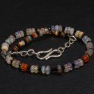 Ethiopian Opal & Black Onyx Round & Rondelle 2-4mm Smooth & Faceted beads bracelet | STK-2729