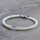 Freshwater Pearl With Moss Aquamarine Round & Oval 3.5-5x8mm Smooth beads bracelet | STK-2929