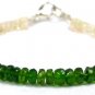 Green Tourmaline & Ethiopian Opal Rondelle 4-4.5mm Faceted & Smooth beads bracelet | STK-3446