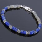 Labradorite & Lapis Lazuli Rondelle & Tyre 3.5-4mm Faceted & Smooth beads bracelet | STK-4042