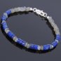 Labradorite & Lapis Lazuli Rondelle & Tyre 3.5-4mm Faceted & Smooth beads bracelet | STK-4042