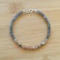 Labradorite & Peach Moonstone Round & Rondelle 3mm Faceted & Smooth beads bracelet | STK-4107