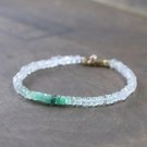 Moonstone, Green Chrysoprase & Green Apatite Rondelle 3.5mm Faceted beads bracelet | STK-4611