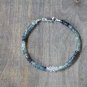 Moss Aquamarine With Herkimer Diamond Quartz Rondelle 3.5mm Faceted beads bracelet | STK-4658