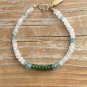 Rainbow Moonstone, Chrome Diopside & Apatite Rondelle 3-4mm Faceted beads bracelet | STK-5285