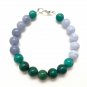 Amazonite, Aquamarine, Blue Lace Agate, Chrysocolla Round 8mm Smooth beads bracelet | STK-0132