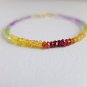 Amethyst, Peridot, Garnet & Yellow Sapphire Rondelle 2.5-3mm Faceted beads bracelet | STK-0519