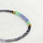 Tanzanite, Emerald, Iolite & Green Amethyst Rondelle 3-3.5mm Faceted beads bracelet | STK-5519