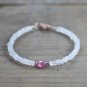 Rainbow Moonstone With Pink Sapphire Fancy & Rondelle 4-8x5mm Faceted beads bracelet | STK-5282
