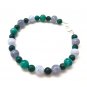 Amazonite, Aquamarine, Blue Lace Agate, Chrysocolla Round 6-8mm Smooth beads bracelet | STK-0131