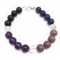 Amethyst, Lepidolite, Black Tourmaline & Lapis Lazuli Round 8mm Smooth beads bracelet | STK-0507