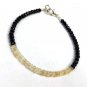 Ethiopian Opal & Black Spinel Round & Rondelle 3-3.5mm Faceted & Smooth beads bracelet | STK-2733