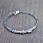 Labradorite, Pearl & Moonstone Rondelle & Oval 3-6x4mm Faceted & Smooth beads bracelet | STK-4108