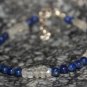 Lapis Lazuli & Rainbow Moonstone Round & Rondelle 4-5mm Smooth & Faceted beads bracelet | STK-4329