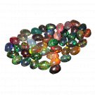 5 Pcs. Of Natural Black Ethiopian Opal Oval Cabochon 7x5mm loose gemstone. | OW_00467