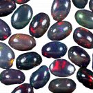 10 Pcs. Of Natural Black Ethiopian Opal Oval Cabochon 7x9mm loose gemstone. | OW_00524