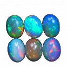 6 Pcs. Of Natural Ethiopian Opal Oval Cabochon 8X10mm loose gemstone. | OW_02315