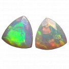 2 Pcs. Of Natural Ethiopian Opal Trillion Faceted 9x9mm loose gemstone. | OW_02580