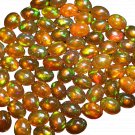1 Pcs. Of Natural Orange Ethiopian Opal Oval Cabochon 5x7mm loose gemstone. | OW_02651