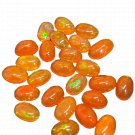 10 Pcs. Of Natural Orange Ethiopian Opal Oval Cabochon 7x9mm loose gemstone. | OW_02686