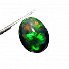 1 Pcs. Of Natural Ethiopian Black Opal Oval Cabochon 10x7mmloose gemstone. | OW_03279