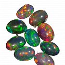 1 Pcs. Of Natural Ethiopian Black Opal Oval Cabochon 10x8mmloose gemstone. | OW_03284