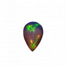 1 Pcs. Of Natural Ethiopian Black Opal Pear Cabochon 12x8mmloose gemstone. | OW_03346
