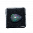 1 Pcs. Of Natural Ethiopian Black Opal Pear Cabochon 16.5x12mmloose gemstone. | OW_03436