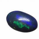 1 Pcs. Of Natural Ethiopian Black Opal Oval Cabochon 17.5x11mmloose gemstone. | OW_03460