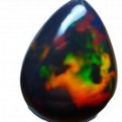 1 Pcs. Of Natural Ethiopian Black Opal Pear Cabochon 28x22mmloose gemstone. | OW_03525
