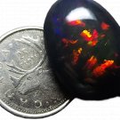 1 Pcs. Of Natural Ethiopian Black Opal Oval Cabochon 29x21mmloose gemstone. | OW_03526