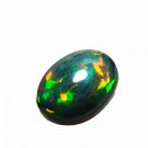 1 Pcs. Of Natural Ethiopian Black Opal Oval Cabochon 9x7mmloose gemstone. | OW_03552