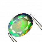 1 Pcs. Of Natural Ethiopian Black Opal Oval Faceted 11x8mmloose gemstone. | OW_03574