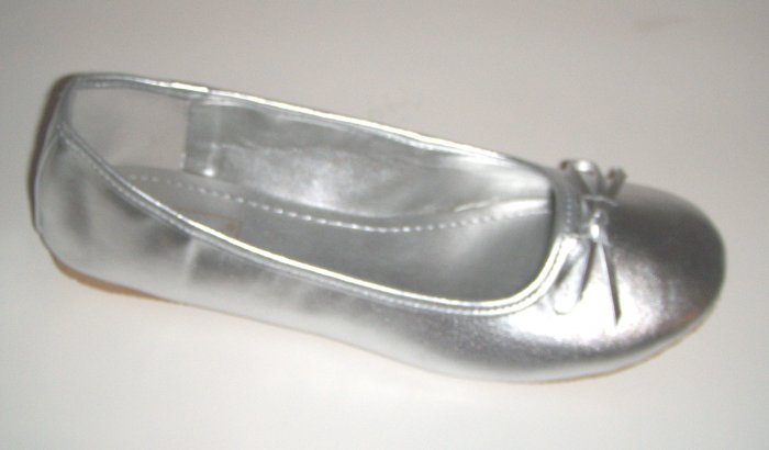 silver flat ballet shoes