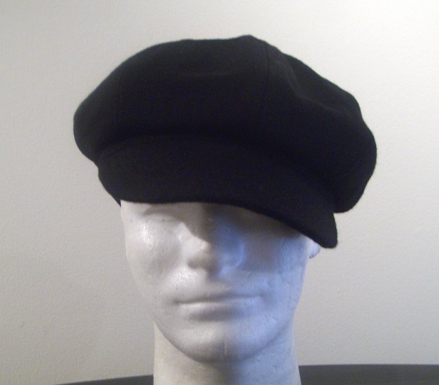 Men Women Unisex Black Wool Newsboy Hat Cabbie Cap