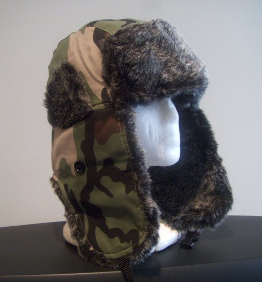 Men Women Camoflage Camo Army Fur Trooper Trapper Hat