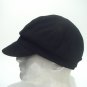 Men Women Unisex Black Wool Newsboy Hat Cabbie Cap