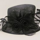 New Black Sinamay Formal Dress Bride Church Wedding Kentucky Easter Derby Hat