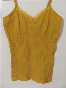 New Plus 2X 3X Mustard Lace Tank Top Cami Camisole Summer Undercover Stretch