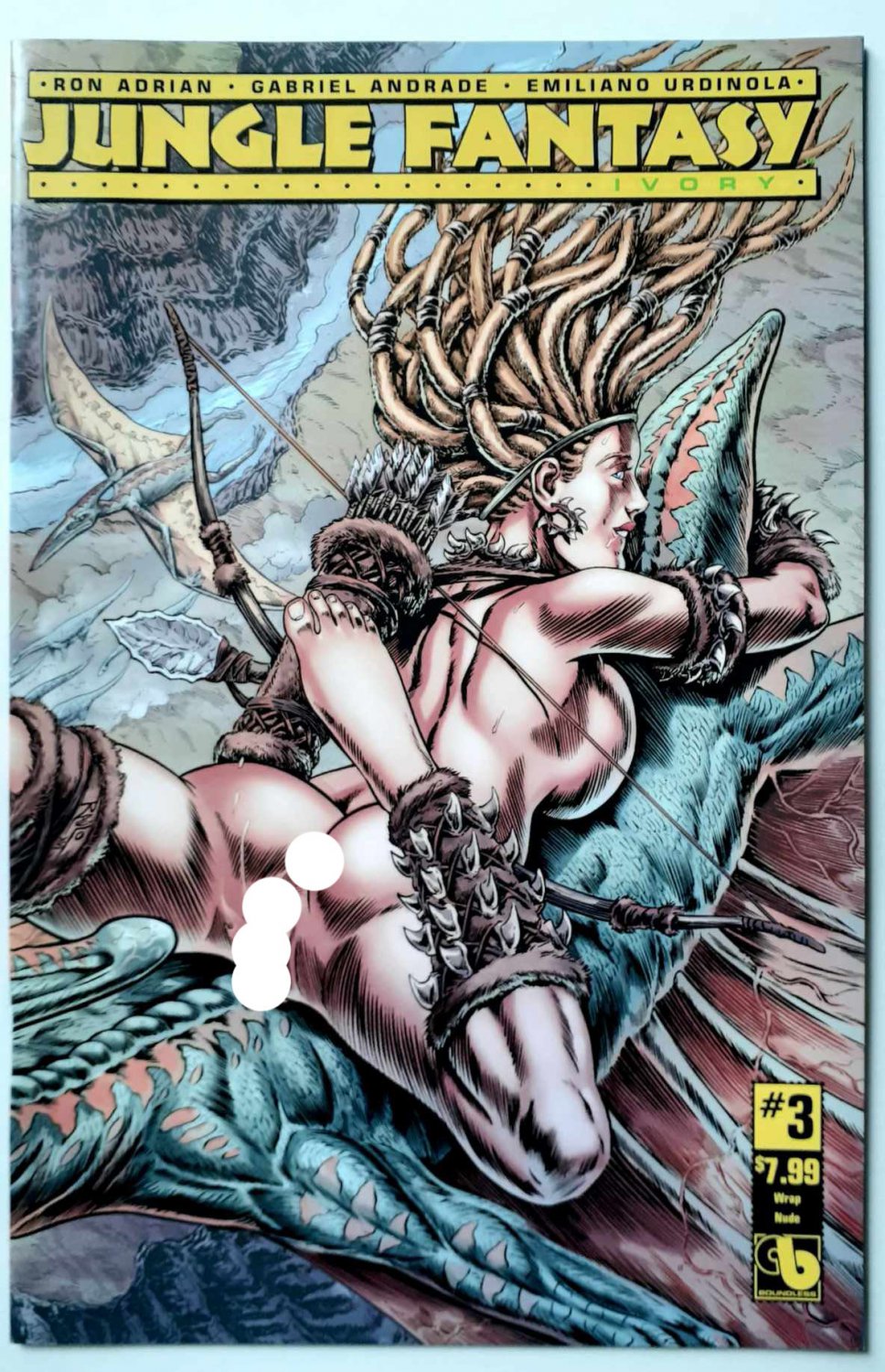 JUNGLE FANTASY Ivory no. 3 BOUNDLESS COMICS nude wrap around variant HARDCORE FETISH COMIC