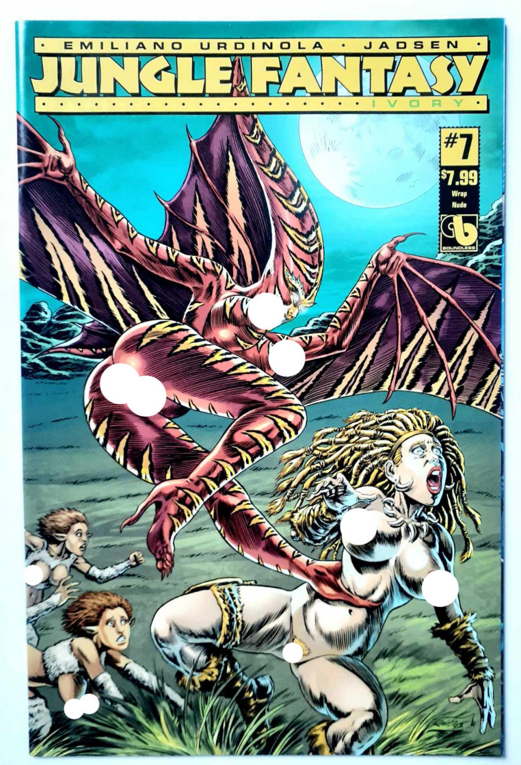 JUNGLE FANTASY Ivory no. 7 BOUNDLESS COMICS 2017 nude wrap around variant HARDCORE FETISH COMIC