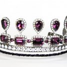 Cubic Zircon Sterling Silver Amethyst Tiara Crown Bridal Tiara Anniversary Crown Cubic Zircon Sterling Silver Amethyst Tiara Crown Bridal Tiara Anniversary Crown