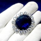 Victoria Jewelry Inspired Silver Large Blue Sapphire Woman's Brooch Pin Victoria Jewelry Inspired Silver Large Blue Sapphire Woman's Brooch Pin