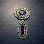 Cubic Zircon Amethyst 925 Silver Brooch Stylish Silver Woman's Brooch Pin